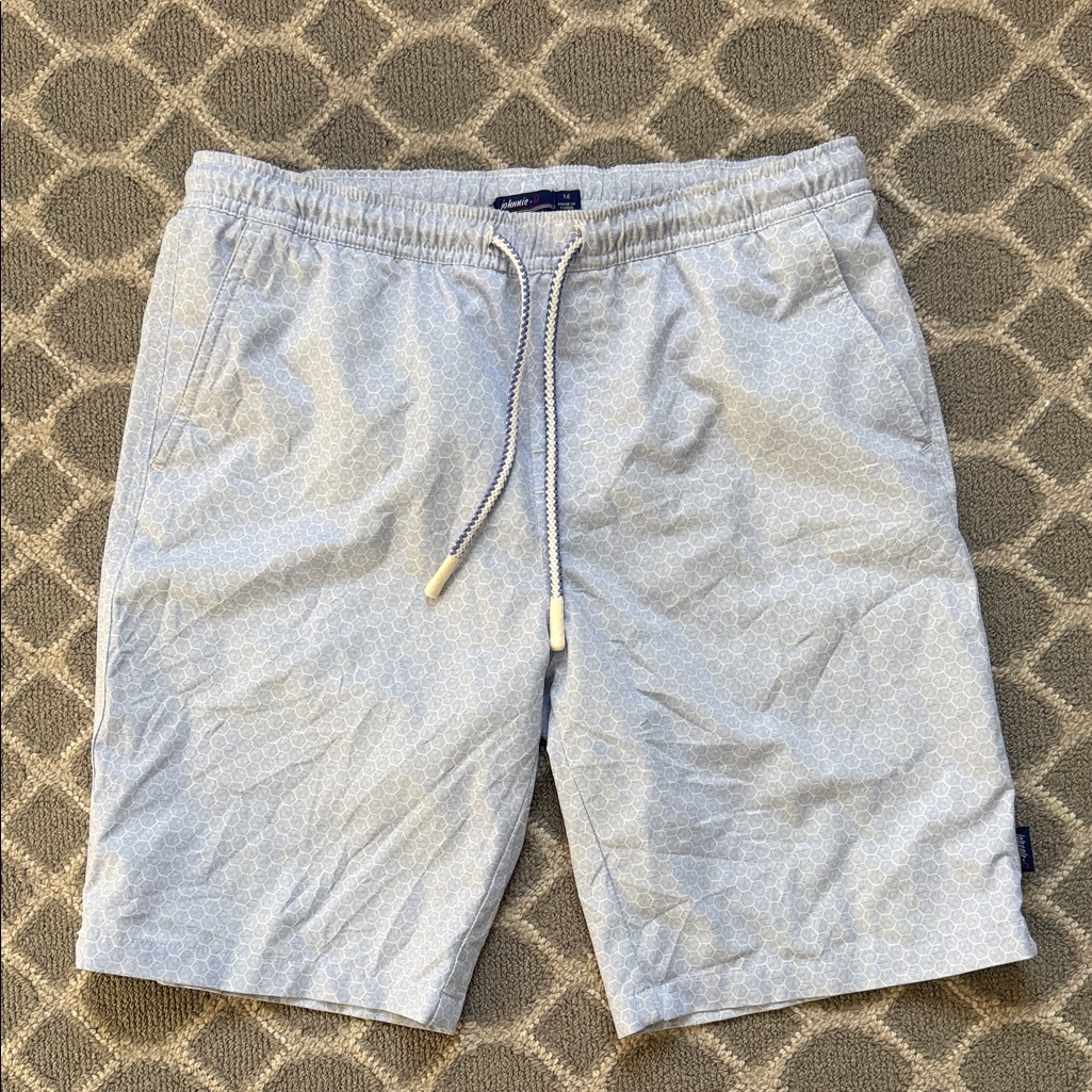 Johnnie-O Light Gray Swim Board Shorts